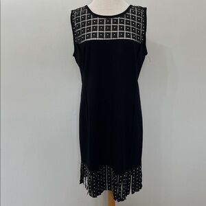 GRAYSE Kelly and Marie Gray 100% Lamb Leather Dress Retail $895! Fringe XL NWOT